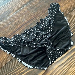 Victoria's Secret ruched black and white polka dot swim bottoms size XL